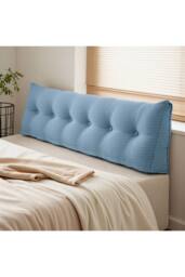 Living and Home Wedge Headboard Pillow with Removable Cover in Blue - Size: Medium - thumbnail 1