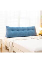 Living and Home Wedge Headboard Pillow with Removable Cover in Blue - Size: Medium - thumbnail 2