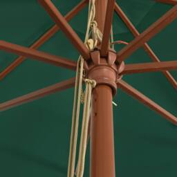 Berkfield Home Durable Garden Parasol with Wooden Pole Green 400x273 cm - thumbnail 6