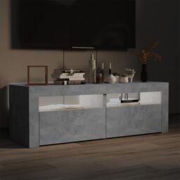 Berkfield Home TV Cabinet with LED Lights Concrete Grey 120x35x40 cm - Size: 120 x 35 x 40 cm - thumbnail 5