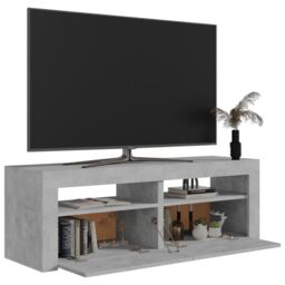 Berkfield Home TV Cabinet with LED Lights Concrete Grey 120x35x40 cm - Size: 120 x 35 x 40 cm - thumbnail 6
