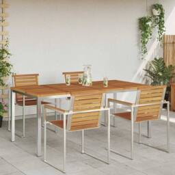 Berkfield Home Outdoor Dining Table 180x90x75 cm Solid Wood Acacia in Brown - Size: 180 x 90 x 75 cm - thumbnail 4