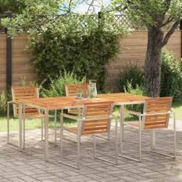 Berkfield Home Outdoor Dining Table 180x90x75 cm Solid Wood Acacia in Brown - Size: 180 x 90 x 75 cm - thumbnail 2