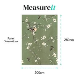 Superfresco Easy Birds & Blossom Green Print To Order 3m x 2.8m Mural - thumbnail 4