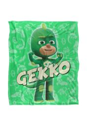 Hasbro PJ Masks Kids Gekko Character Silky Touch Blanket 152x127cm in White - Size: 152x127 cm - thumbnail 1