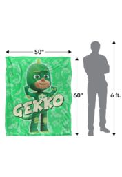 Hasbro PJ Masks Kids Gekko Character Silky Touch Blanket 152x127cm in White - Size: 152x127 cm - thumbnail 5