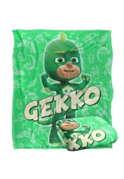 Hasbro PJ Masks Kids Gekko Character Silky Touch Blanket 152x127cm in White - Size: 152x127 cm - thumbnail 2