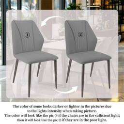 EONLION Grey Dining Chairs Set of 2 Mid-Century - Size: 100 cm - thumbnail 3