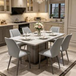 EONLION Grey Dining Chairs Set of 2 Mid-Century - Size: 100 cm - thumbnail 1