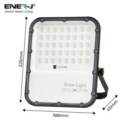 ENER-J 150W LED Floodlights with Solar Panels 15W Solar 15AH Battery in White - thumbnail 1