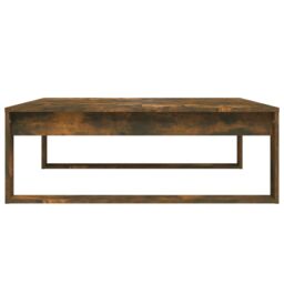Berkfield Home Coffee Table Smoked Oak 100x100x35 cm Engineered Wood in Brown - Size: 100 x 100 x 35 cm - thumbnail 6