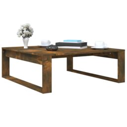 Berkfield Home Coffee Table Smoked Oak 100x100x35 cm Engineered Wood in Brown - Size: 100 x 100 x 35 cm - thumbnail 4