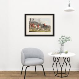 "Artery8 Wall Art Print John Heaviside Clark Fox Hunting Into Cover Large Framed Wall Décor Art in Brown - Size: W18"" x H24""" - thumbnail 2