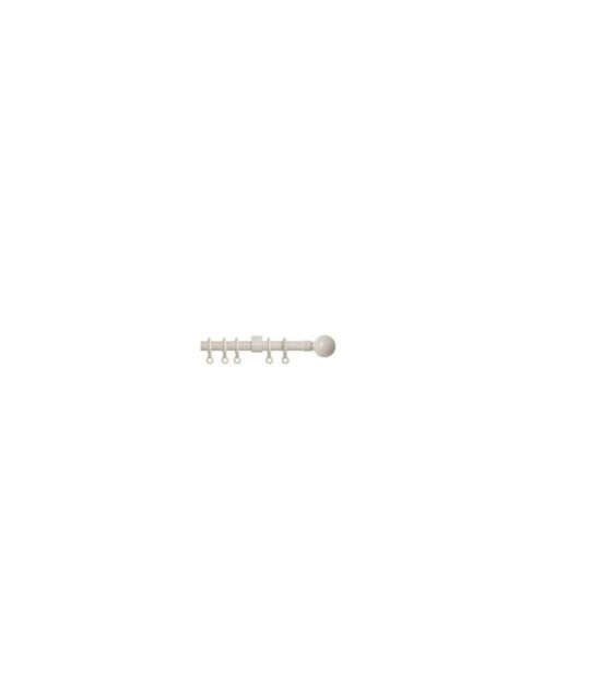 New Edge Blinds 13 - 16mm Ball Metal Curtain Pole Set - Cream - Size: 120 cm - 210 cm - image 1