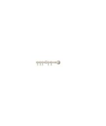 New Edge Blinds 13 - 16mm Ball Metal Curtain Pole Set - Cream - Size: 120 cm - 210 cm - thumbnail 1