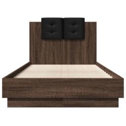 Berkfield Home Bed Frame without Mattress Brown Oak 75x190 cm Small Single - thumbnail 4