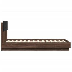 Berkfield Home Bed Frame without Mattress Brown Oak 75x190 cm Small Single - thumbnail 5