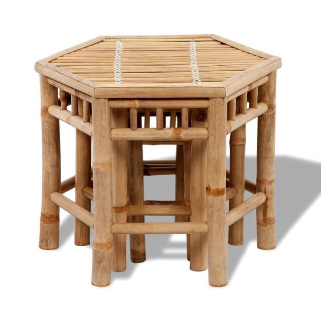 Berkfield Home Garden Stools 3 pcs Bamboo in Brown - image 1