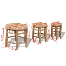 Berkfield Home Garden Stools 3 pcs Bamboo in Brown - thumbnail 5
