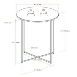 "VOGREX 2 Pack 16"" Faux Stone Round Glam Side Coffee Bedside Table" - thumbnail 2