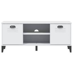 Berkfield Home Shoe Bench VIKEN White 106x35x45 cm Engineered Wood - Size: 106 x 35 x 45 cm - thumbnail 5