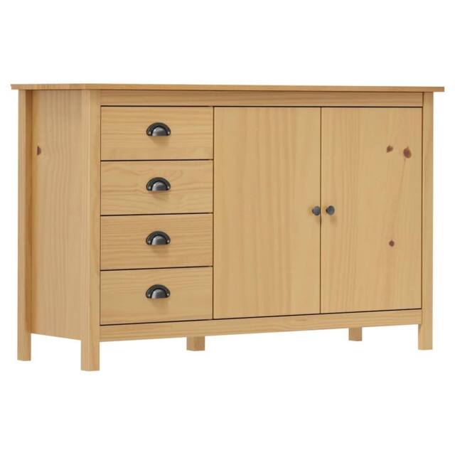 Berkfield Home Sideboard Hill Honey Brown 130x40x80 cm Solid Pine Wood - Size: 130 x 40 x 80 cm - image 1