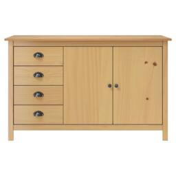 Berkfield Home Sideboard Hill Honey Brown 130x40x80 cm Solid Pine Wood - Size: 130 x 40 x 80 cm - thumbnail 2
