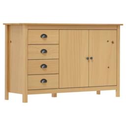 Berkfield Home Sideboard Hill Honey Brown 130x40x80 cm Solid Pine Wood - Size: 130 x 40 x 80 cm - thumbnail 1