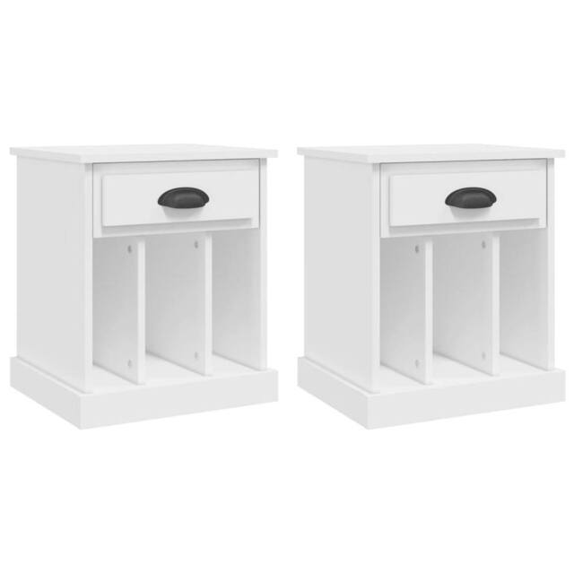 Berkfield Home Bedside Cabinets 2 pcs White 43x36x50 cm - Size: 43 x 36 x 50 cm - image 1