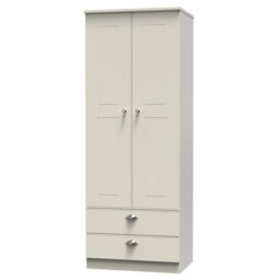 Ready Assembled 2 U Albert 2 Door 2 Drawer Wardrobe (Ready Assembled) in Cream - thumbnail 3
