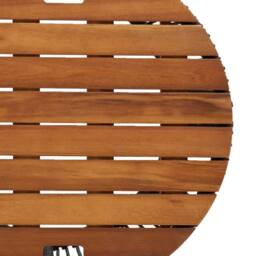 Berkfield Home Garden Side Tables 2 pcs with Wooden Top Grey Poly Rattan - thumbnail 9