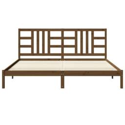 Berkfield Home Beautiful Bed Frame Honey Brown Solid Wood 200x200 cm - thumbnail 4