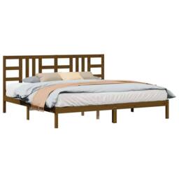 Berkfield Home Beautiful Bed Frame Honey Brown Solid Wood 200x200 cm - thumbnail 1