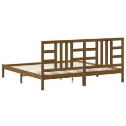 Berkfield Home Beautiful Bed Frame Honey Brown Solid Wood 200x200 cm - thumbnail 5