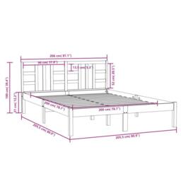 Berkfield Home Beautiful Bed Frame Honey Brown Solid Wood 200x200 cm - thumbnail 6