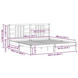 Berkfield Home Beautiful Bed Frame Honey Brown Solid Wood 200x200 cm - thumbnail 9