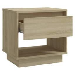 Berkfield Home Classic Bedside Cabinet Sonoma Oak 45x34x44 cm Engineered Wood in Beige - Size: 45 x 34 x 44 cm - thumbnail 5