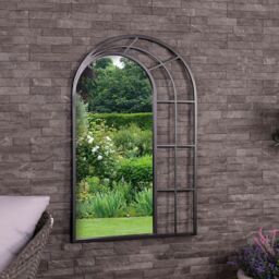 Charles Bentley Paris Arch Mirror Weather Resistant Wall Mounted in Black - thumbnail 1