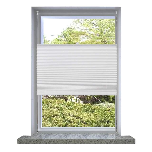 Berkfield Home Plisse Blind 40x150cm White Pleated Blind - Size: 40x150 cm - image 1