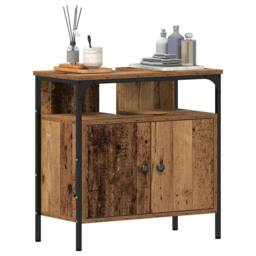 Berkfield Home Bathroom Sink Cabinet Old Wood 60x30x60 cm Engineered Wood in Brown - Size: 60 x 30 x 60 cm - thumbnail 4