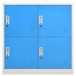 Berkfield Home Locker Cabinets 5 pcs Light Grey & Blue 90x45x92.5 cm Steel - thumbnail 3