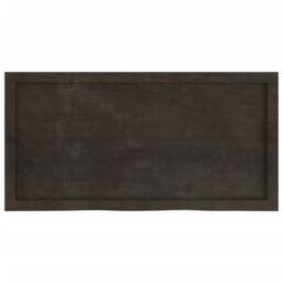 Berkfield Home Wall Shelf Dark Grey 100x50x(2-4) cm Treated Solid Wood Oak in Dark Brown - thumbnail 4