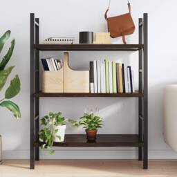 Berkfield Home Wall Shelf Dark Grey 100x50x(2-4) cm Treated Solid Wood Oak in Dark Brown - thumbnail 1