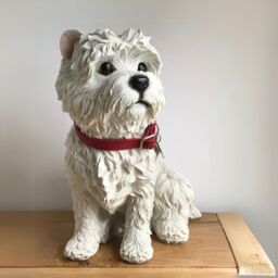Animal Crackers Large Realistic Sitting West Highland Terrier Figurine by Leonardo in White - thumbnail 3