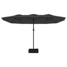 Berkfield Home Double-Head Parasol with LEDs Anthracite 449x245 cm in Black - thumbnail 5