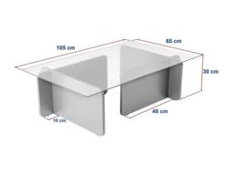 Vente-unique Tempered Glass Coffee Table - Light Natural & Transparent - AZRA in Clear - thumbnail 8