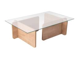 Vente-unique Tempered Glass Coffee Table - Light Natural & Transparent - AZRA in Clear - thumbnail 2