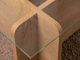 Vente-unique Tempered Glass Coffee Table - Light Natural & Transparent - AZRA in Clear - thumbnail 4