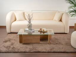 Vente-unique Tempered Glass Coffee Table - Light Natural & Transparent - AZRA in Clear - thumbnail 9