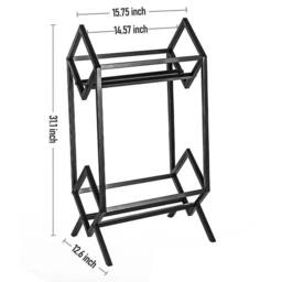 KORVIXA Metal Vinyl Record Stand Holds 140-160 LPs Black Storage Organizer - Size: 100 cm x 100 cm - thumbnail 2